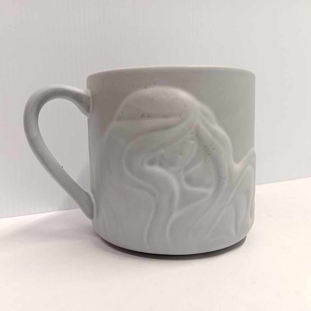 2016 Starbucks Coffee Mug Ceramic Cup Gray Mermaid Siren Raised 12 oz